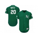Men's Majestic Kansas City Royals #20 Frank White Green Celtic Flexbase Authentic Collection MLB Jersey
