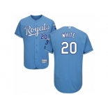 Men's Majestic Kansas City Royals #20 Frank White Light Blue Flexbase Authentic Collection MLB Jersey