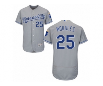 Men's Majestic Kansas City Royals #25 Kendrys Morales Grey Flexbase Authentic Collection MLB Jersey