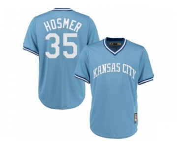 Men's Majestic Kansas City Royals #35 Eric Hosmer Authentic Light Blue Cooperstown MLB Jersey