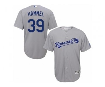 Men's Majestic Kansas City Royals #39 Jason Hammel Replica Grey Road Cool Base MLB Jersey