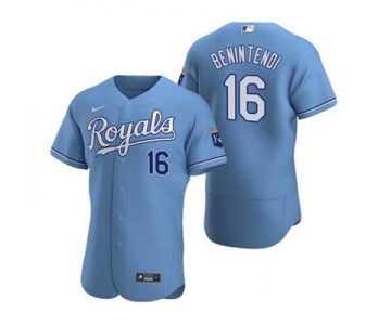 Men's  Nike Kansas City Royals #16 Andrew Benintendi Light Blue Flex Base Stitched Baseball Jersey