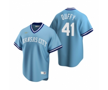 Men's Nike Kansas City Royals #41 Danny Duffy Light Blue Cooperstown Collection Road Stitched Baseball Jersey