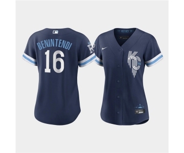 Women's Kansas City Royals #16 Andrew Benintendi 2022 Navy City Connect Cool Base Stitched Jersey