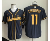 Men's Milwaukee Brewers #11 Jackson Chourio Navy 2025 Cool Base Stitched Baseball Jersey Men's Milwaukee Brewers #11 Jackson Chourio Navy 2025 Cool Base Stitched Baseball Jersey