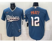 Men's Milwaukee Brewers #12 Cooper Pratt Mineral Blue 2026 City Connect Stadium Stitched Baseball Jersey Men's Milwaukee Brewers #12 Cooper Pratt Mineral Blue 2026 City Connect Stadium Stitched Baseball Jersey