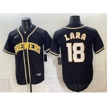 Men's Milwaukee Brewers #18 Luis Lara 2026 Fashion Replica Black Out Stitched Baseball Jersey