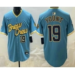 Men's Milwaukee Brewers #19 Robin Yount Powder Blue Limited Jersey
