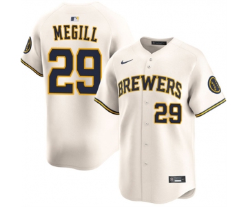 Men's Milwaukee Brewers #29 Trevor Megill Cream 2025 Limited Stitched Baseball Jersey