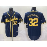 Men's Milwaukee Brewers #32 Jacob Misiorowski Navy 2025 With Patch Stitched Jersey Men's Milwaukee Brewers #32 Jacob Misiorowski Navy 2025 With Patch Stitched Jersey