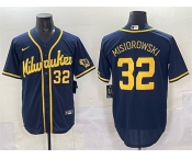 Men's Milwaukee Brewers #32 Jacob Misiorowski Navy 2025 With Patch Stitched Jersey Men's Milwaukee Brewers #32 Jacob Misiorowski Navy 2025 With Patch Stitched Jersey