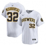 Men's Milwaukee Brewers #32 Jacob Misiorowski White Alternate Limited Stitched Baseball Jersey