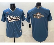 Men's Milwaukee Brewers Team Big Logo Mineral Blue 2026 City Connect Stadium Stitched Baseball Jersey Men's Milwaukee Brewers Team Big Logo Mineral Blue 2026 City Connect Stadium Stitched Baseball Jersey