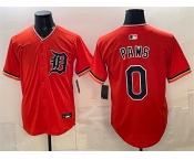 Men's Detroit Tigers #0 Paws Orange Limited Stitched Baseball Jersey Men's Detroit Tigers #0 Paws Orange Limited Stitched Baseball Jersey