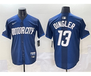 Men's Detroit Tigers #13 Dillon Dingler 2024 Navy City Connect Cool Base Limited Stitched Jersey