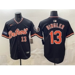 Men's Detroit Tigers #13 Dillon Dingler Black 2026 Meijer Patch Alternate Vapor Premier Limited Stitched Baseball Jersey