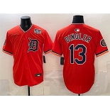 Men's Detroit Tigers #13 Dillon Dingler Orange 2026 Alternate USA 250' Patch Vapor Premier Limited Stitched Baseball Jersey
