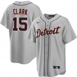 Men's Detroit Tigers #15 Max Clark Gray 2026 Road Stitched Baseball Jersey