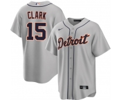 Men's Detroit Tigers #15 Max Clark Gray 2026 Road Stitched Baseball Jersey