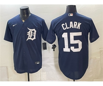 Men's Detroit Tigers #15 Max Clark Navy 2026 Cool Base Stitched Baseball Jersey