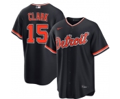 Men's Detroit Tigers #15 Max Clark Navy Alternate Stitched Baseball Jersey