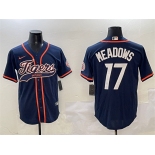 Men's Detroit Tigers #17 Parker Meadows Navy With Patch Cool Base Stitched Baseball Jersey