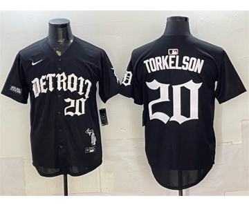 Men's Detroit Tigers #20 Spencer Torkelson 2026 Black 'Motor Gothic Edition' Vapor Premier Limited Stitched Baseball Jersey