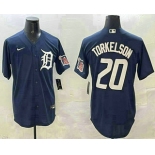 Men's Detroit Tigers #20 Spencer Torkelson Navy With Patch Cool Base Stitched Jersey