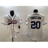 Men's Detroit Tigers #20 Spencer Torkelson White With Patch Cool Base Stitched Baseball Jersey