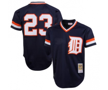 Men's Detroit Tigers #23 Kirk Gibson Navy Throwback Stitched Baseball Jersey