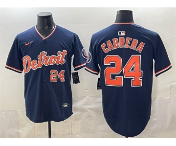 Men's Detroit Tigers #24 Miguel Cabrera Navy 2026 Alternate Vapor Premier Limited Stitched Baseball Jersey