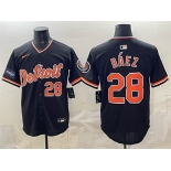 Men's Detroit Tigers #28 Javier Báez Black 2026 Meijer Patch Alternate Vapor Premier Limited Stitched Baseball Jersey