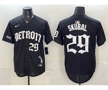 Men's Detroit Tigers #29 Tarik Skubal 2026 Black 'Motor Gothic Edition' Vapor Premier Limited Stitched Baseball Jersey