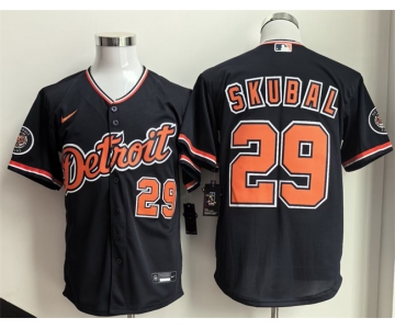 Men's Detroit Tigers #29 Tarik Skubal 2026 Navy Alternate Stitched Baseball Jersey
