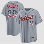 Men's Detroit Tigers #29 Tarik Skubal Grey 2026 USA 250 Fourth of July Stitched Baseball Jersey Men's Detroit Tigers #29 Tarik Skubal Grey 2026 USA 250 Fourth of July Stitched Baseball Jersey