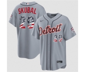 Men's Detroit Tigers #29 Tarik Skubal Grey 2026 USA 250 Fourth of July Stitched Baseball Jersey Men's Detroit Tigers #29 Tarik Skubal Grey 2026 USA 250 Fourth of July Stitched Baseball Jersey