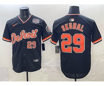 Men's Detroit Tigers #29 Tarik Skubal Navy 2026 Alternate USA 250' Patch Vapor Premier Limited Stitched Baseball Jersey