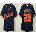Men's Detroit Tigers #29 Tarik Skubal Navy Cool Base Jersey
