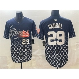 Men's Detroit Tigers #29 Tarik Skubal Navy With Patch Vapor Premier Limited Stitched Baseball Jersey