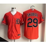 Men's Detroit Tigers #29 Tarik Skubal Orange 2026 Alternate Stitched Baseball Jersey Men's Detroit Tigers #29 Tarik Skubal Orange 2026 Alternate Stitched Baseball Jersey