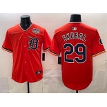 Men's Detroit Tigers #29 Tarik Skubal Orange 2026 Alternate USA 250' Patch Vapor Premier Limited Stitched Baseball Jersey