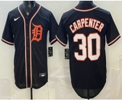 Men's Detroit Tigers #30 Kerry Carpenter 2026 Black Fashion Cool Base Jersey Men's Detroit Tigers #30 Kerry Carpenter 2026 Black Fashion Cool Base Jersey