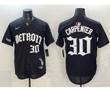 Men's Detroit Tigers #30 Kerry Carpenter 2026 Black 'Motor Gothic Edition' Vapor Premier Limited Stitched Baseball Jersey