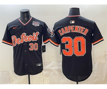Men's Detroit Tigers #30 Kerry Carpenter Black 2026 Alternate USA 250' Patch Vapor Premier Limited Stitched Baseball Jersey