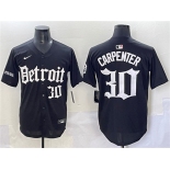 Men's Detroit Tigers #30 Kerry Carpenter Black 'Motor Gothic Edition' Vapor Premier Limited Stitched Baseball Jersey