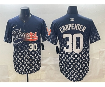 Men's Detroit Tigers #30 Kerry Carpenter Navy With Patch Vapor Premier Limited Stitched Baseball Jersey