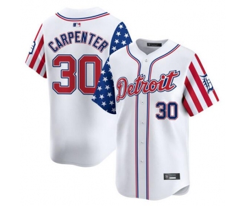 Men's Detroit Tigers #30 Kerry Carpenter White 2025 Independence Day Vapor Premier Limited Stitched Baseball Jersey