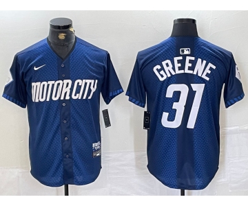 Men's Detroit Tigers #31 Riley Greene 2024 Navy City Connect Cool Base Limited Stitched Jersey