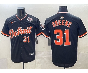 Men's Detroit Tigers #31 Riley Greene Navy 2026 Alternate USA 250' Patch Vapor Premier Limited Stitched Baseball Jersey