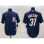 Men's Detroit Tigers #31 Riley Greene Navy Cool Base Stitched Baseball Jersey